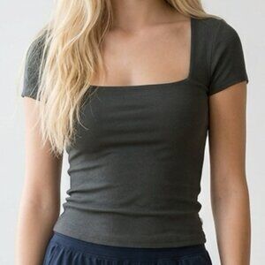 Vuori Green Square Neck Top Size Small